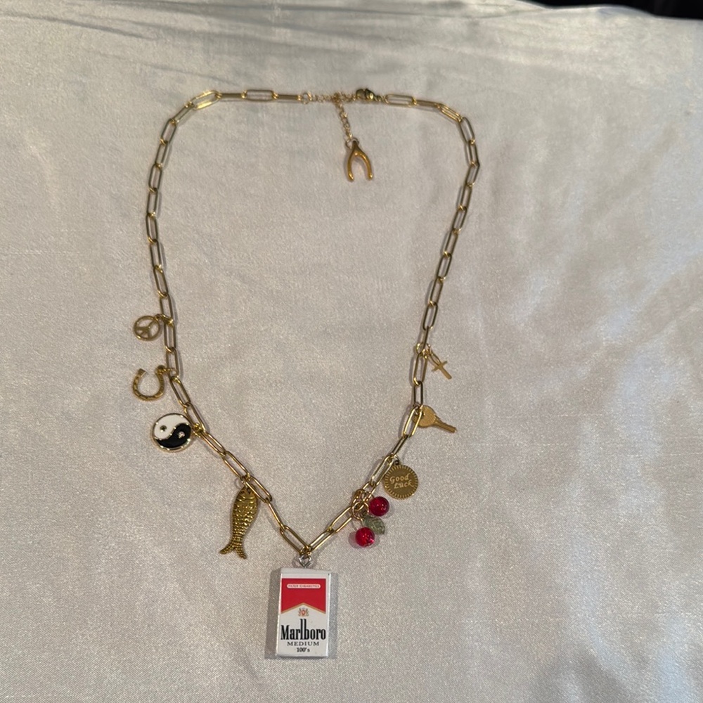 Gold Charm Necklace by B Furlan